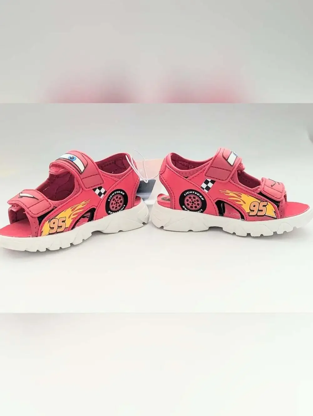 NWT Cars Lightning McQueen Kids (Size 6) Light-Up Sandals w/Velcro Open/Close